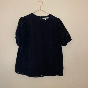 Elizabeth and James Black Eyelet Blouse